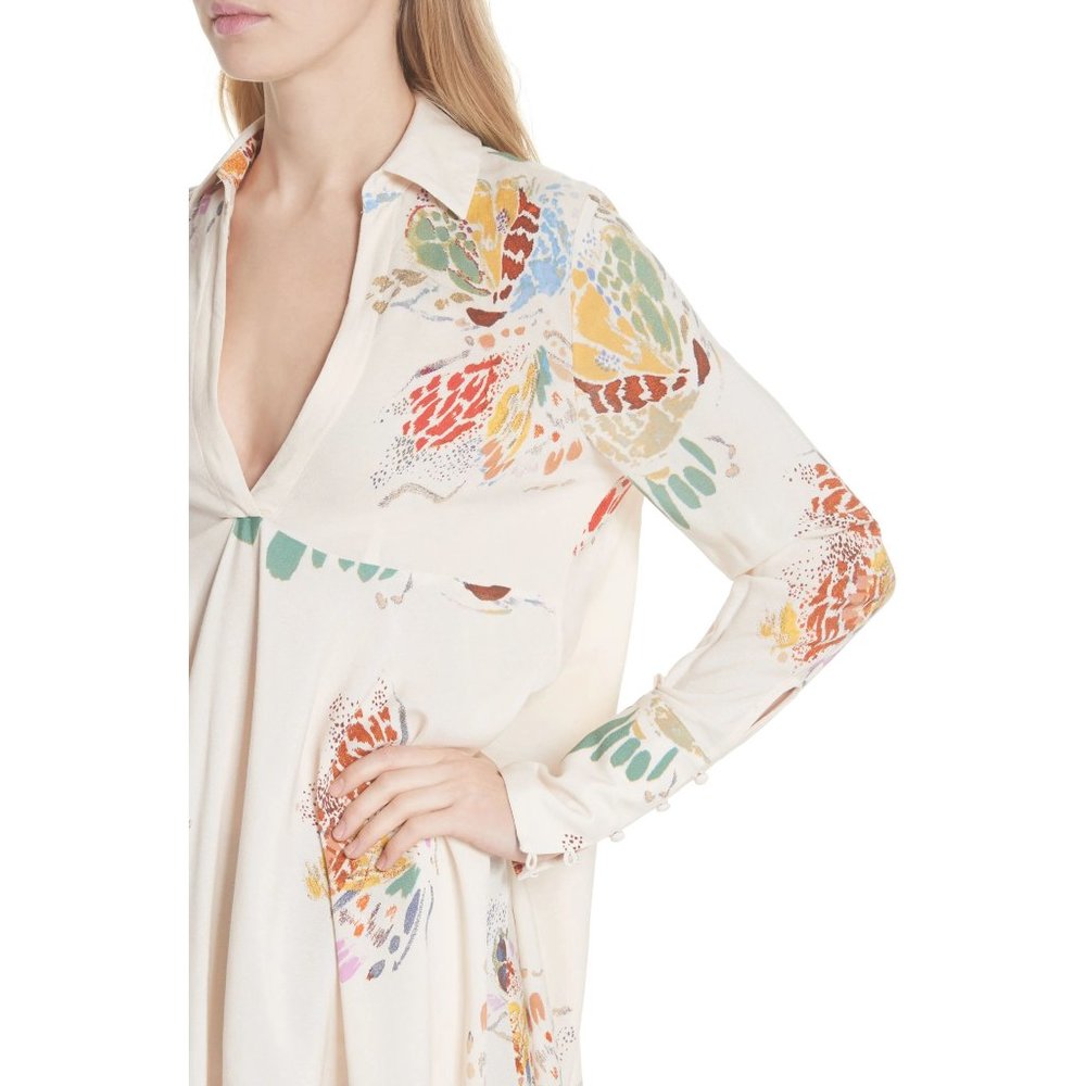 FREE PEOPLE Ivory Field of Butterflies Tunic. sz XS - Picture 14 of 16